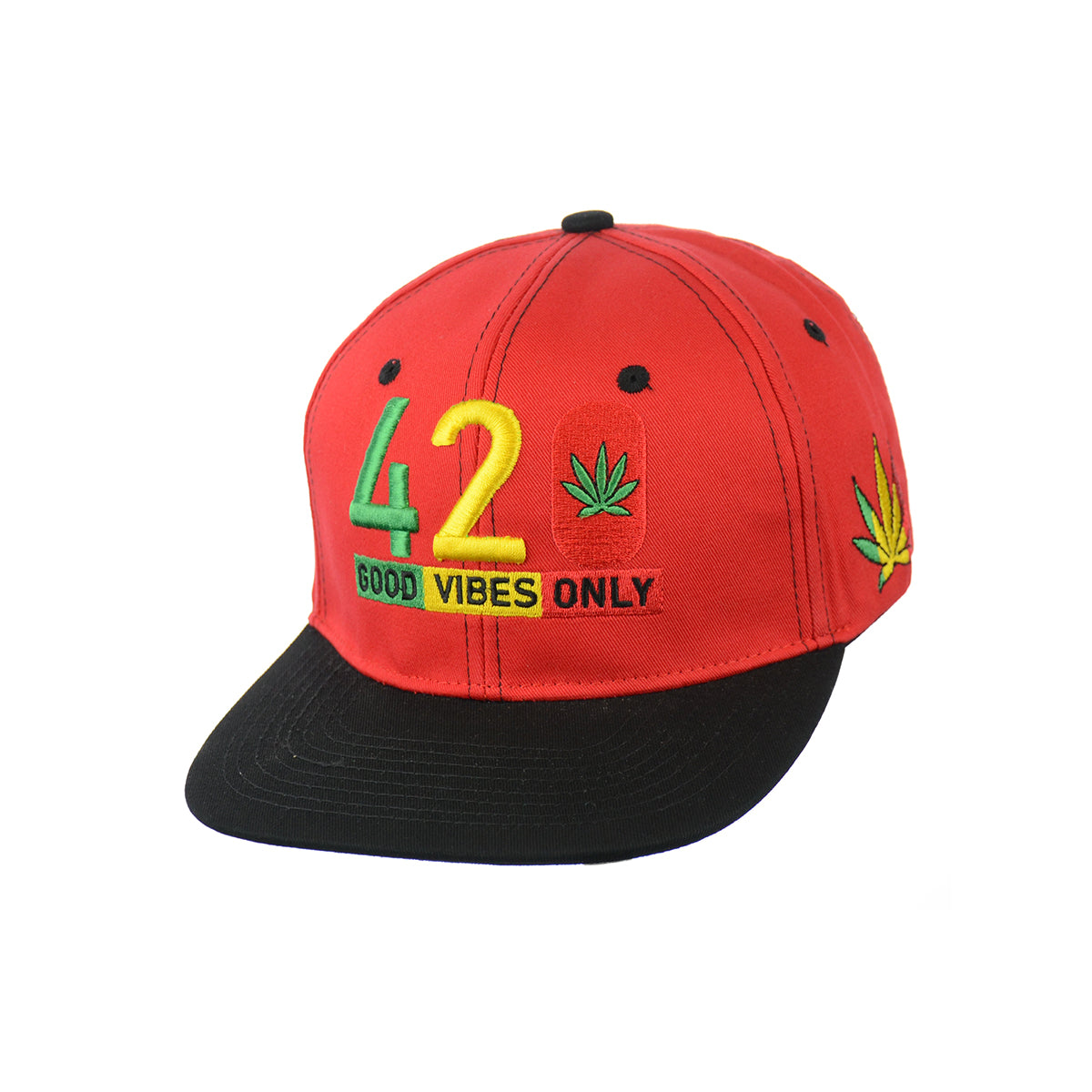 Good Vibes Embroidered Cotton Snapback Hat