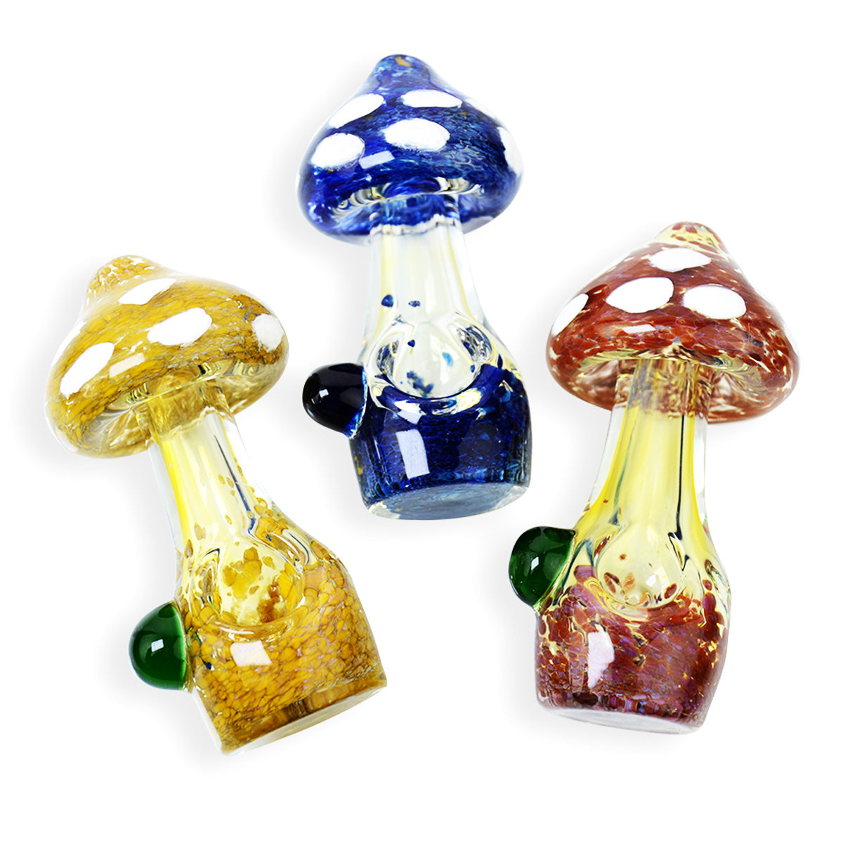 Artisan Mushroom Frit Glass Spoon Pipe