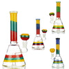 Colorful Glass Water Pipes With Striped Patterns: Rasta Beaker, Smooth Smoke Session