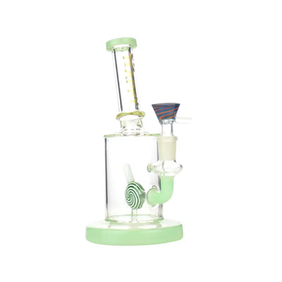 Green-accented glass bong Candy Shower Water Pipe with 14mm Male Bowl design