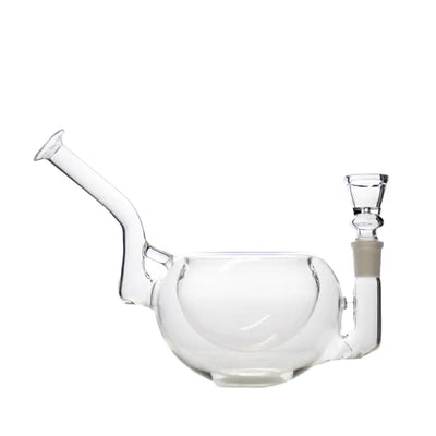 Clear glass water pipe with 14mm male bowl for smoking, part of the Glass Cereal Bowl series