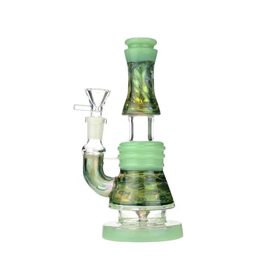 Green Glass Water Pipe featuring Gold Fume Glass Perc for smooth hits and enhanced flavor