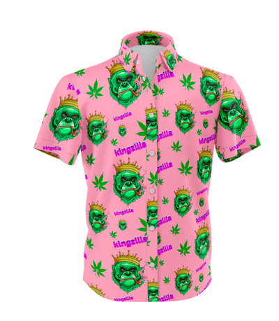 Tropical Leaf Pink Shirt & Shorts Set