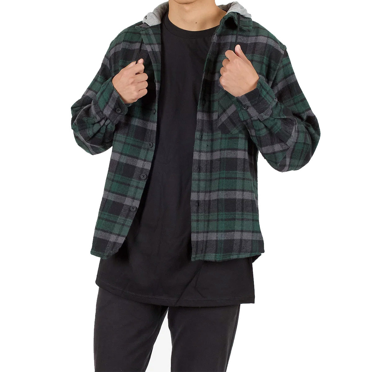 Green & Black Drippy Smiley Flannel Hoodie - 5 Piece Pack