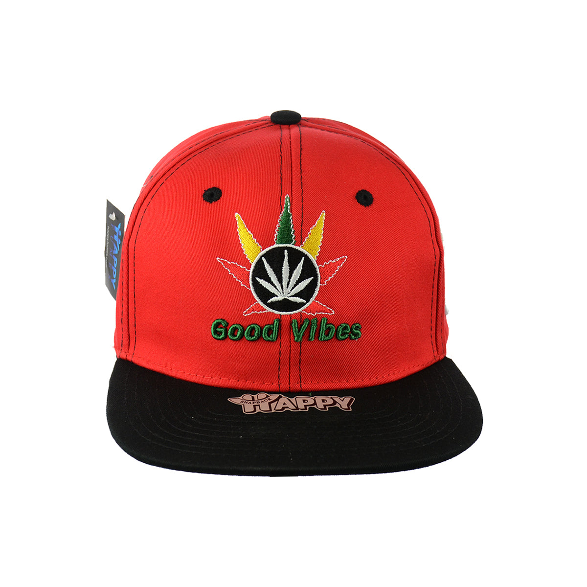 Good Vibes Embroidered Cotton Snapback Cap