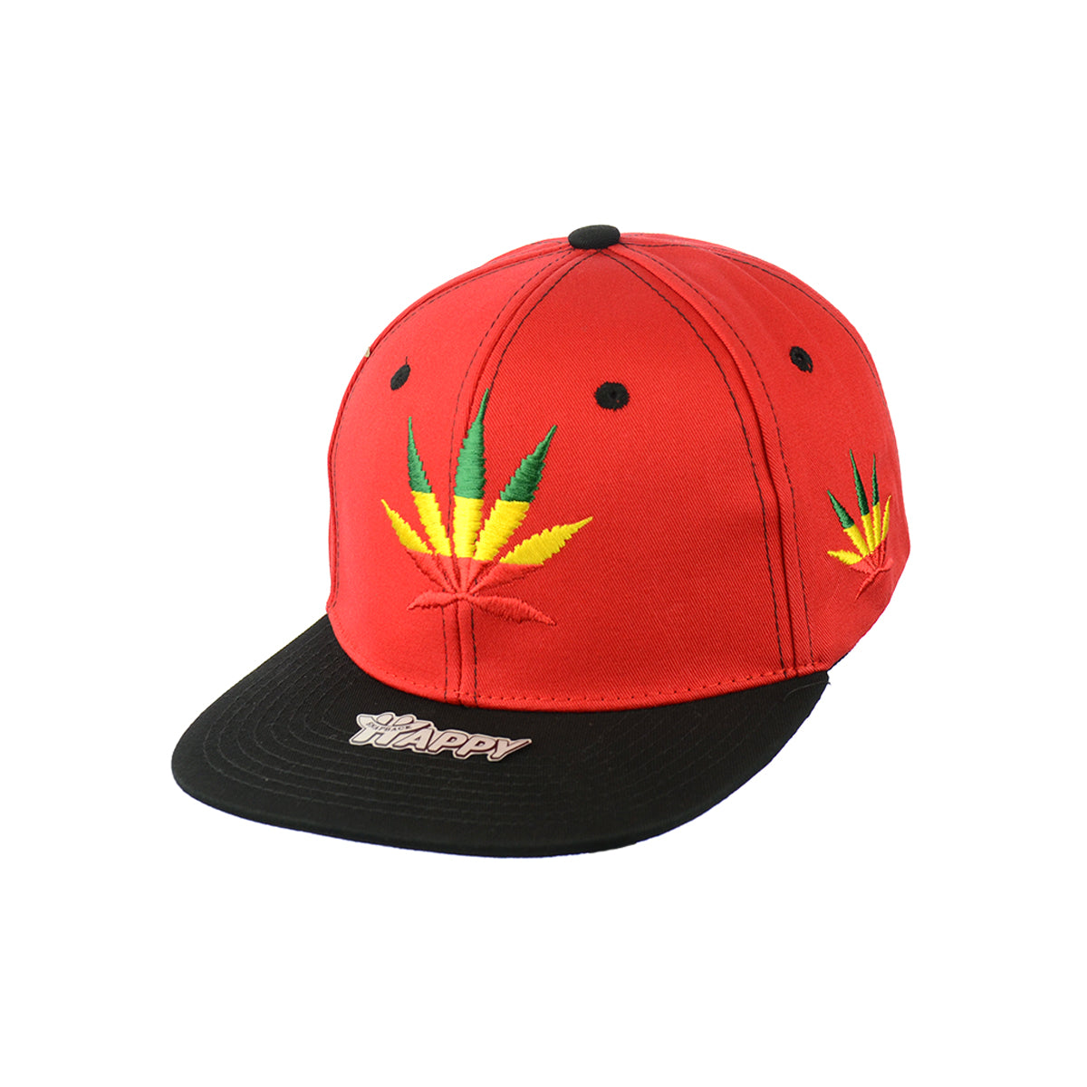 Good Vibes Rasta Leaf Embroidered Snapback Hat
