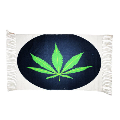 Botanical Print Handloom Welcome Mat - 2x3 ft