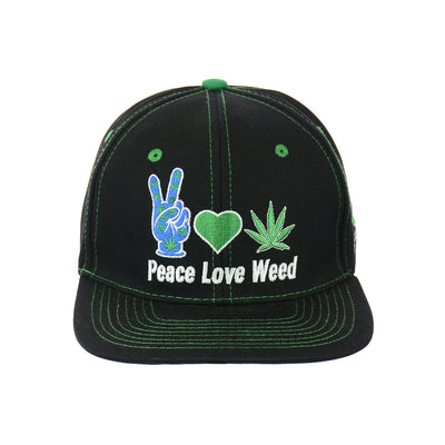 Embroidered 'Peace & Love' Snapback Cap