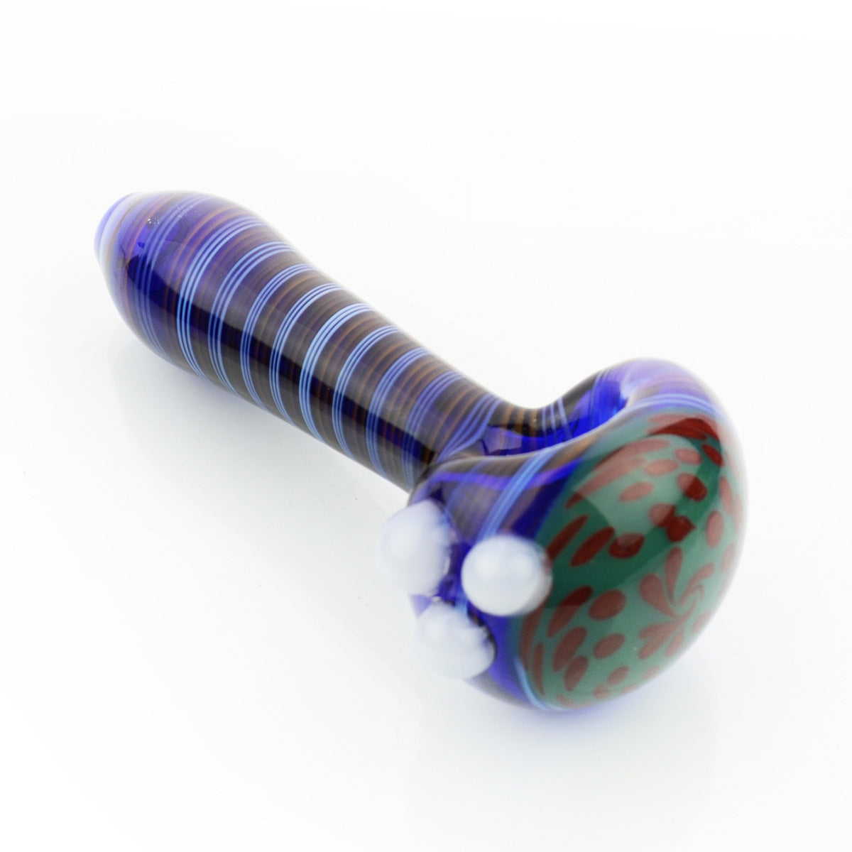 Honeycomb Art Glass Hand Pipe with Spiral