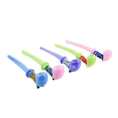 Colorful Twisted Glass Art Slime Sherlock Pipe for easy on-the-go use