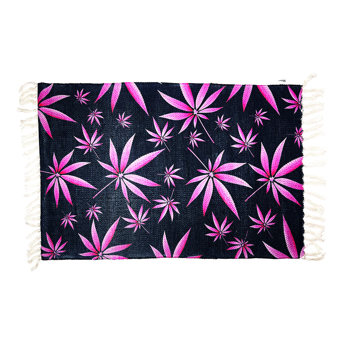 Artisan Handloom Pink Leaf Motif Doormat - 2x3ft