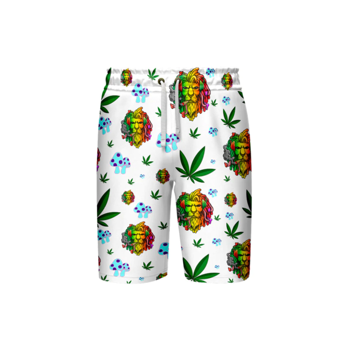 Lion Leaf White Shorts - Multi-Size Collection