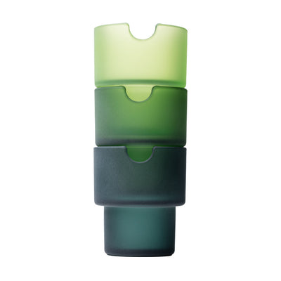 Stackable Flower Herb Glass Ashtray Set