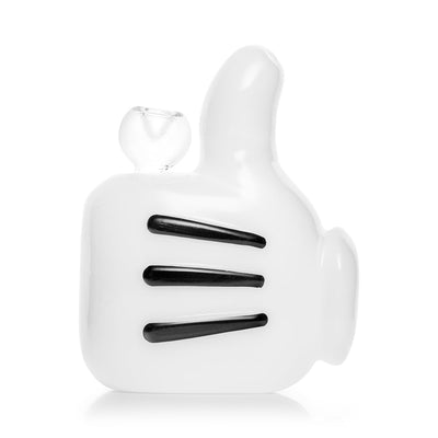 Cartoon Hand Thumbs Up & Middle Finger Glass Pipe