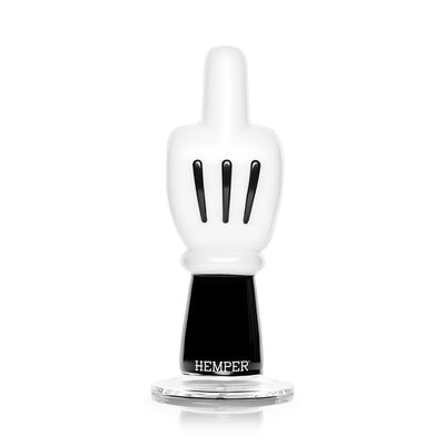 Cartoon Hand Thumbs Up & Middle Finger Glass Pipe