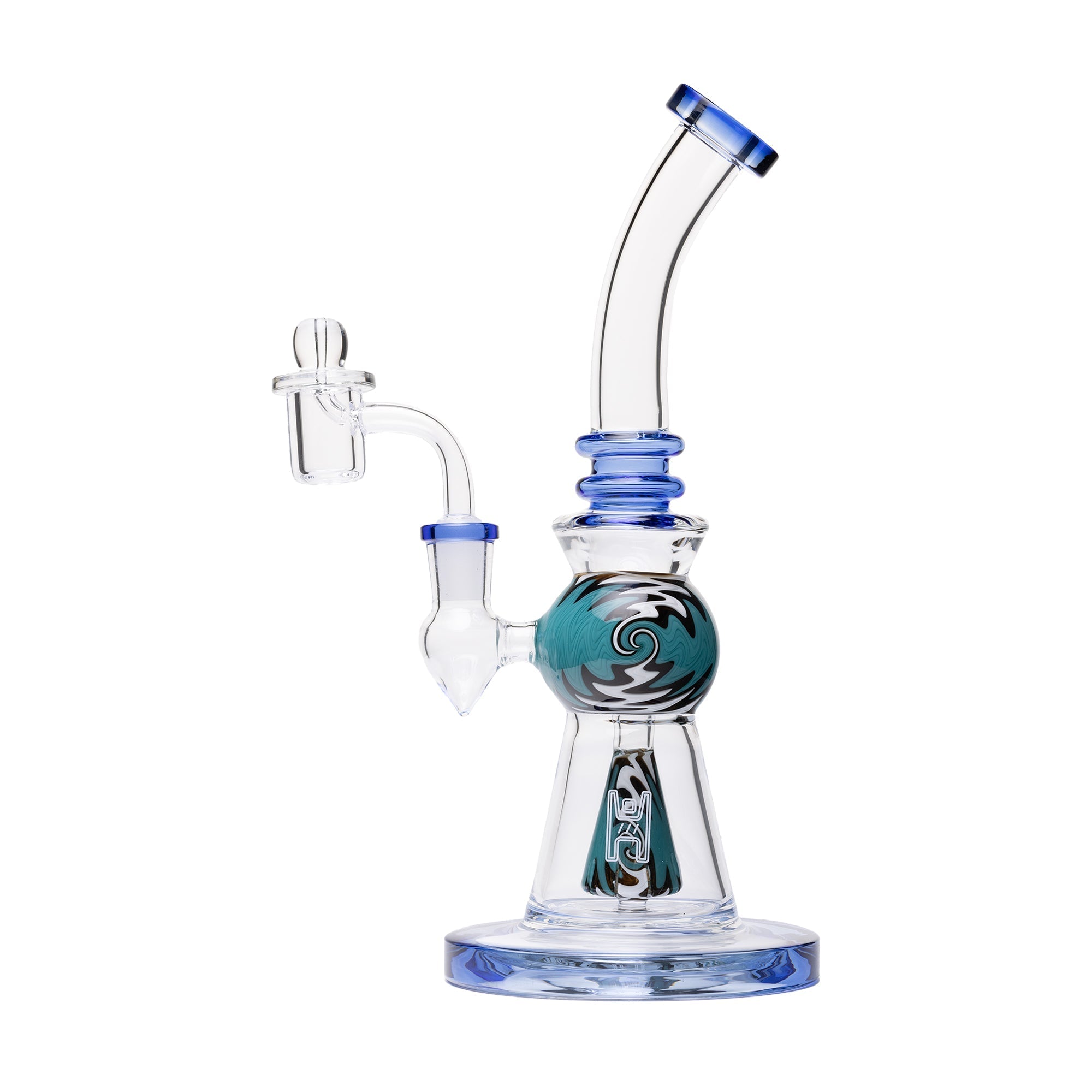 Vibrant Gumball Glass Dab Rig with Wig-Wag Perc