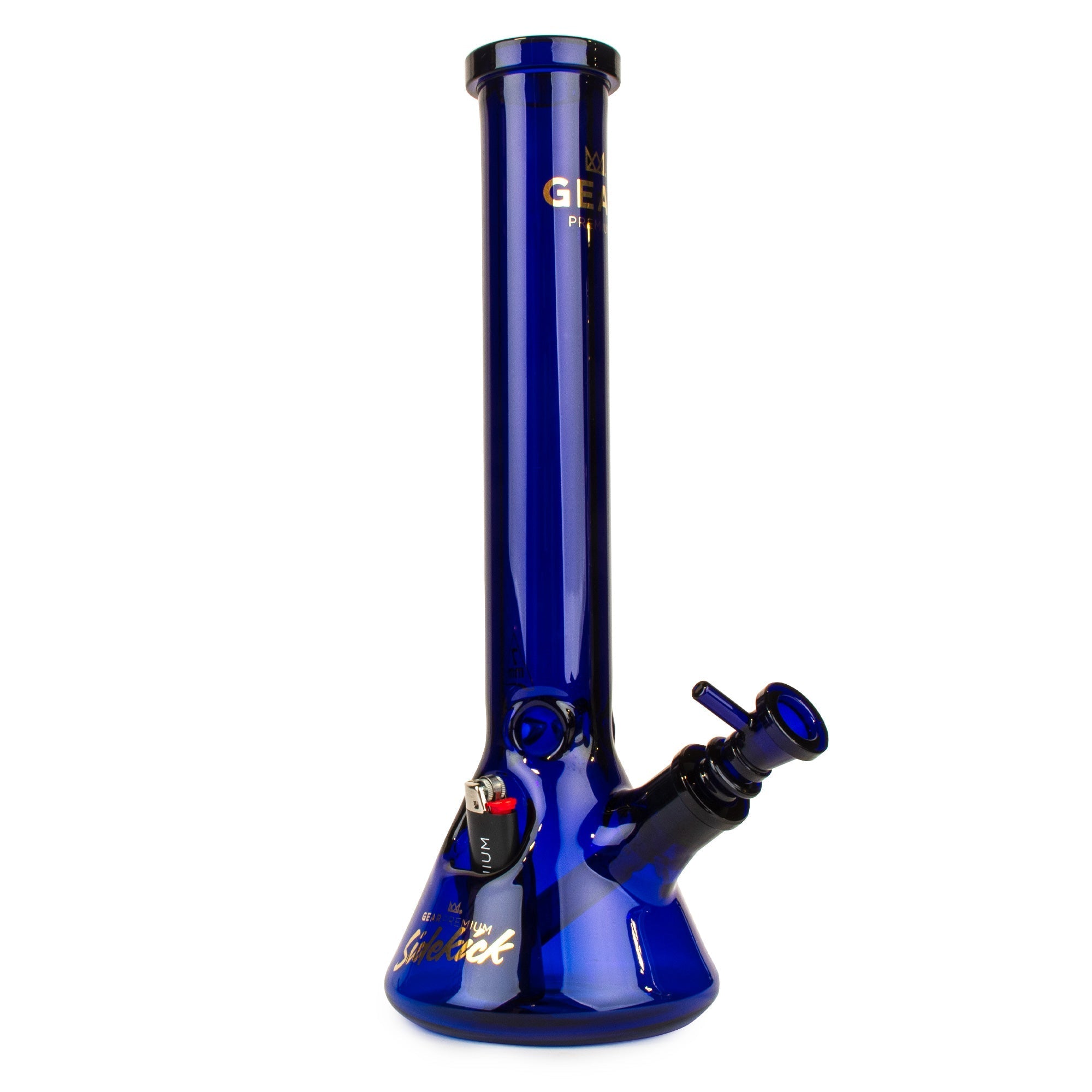 Gear Premium 15" Beaker Water Pipe with Lighter Holster