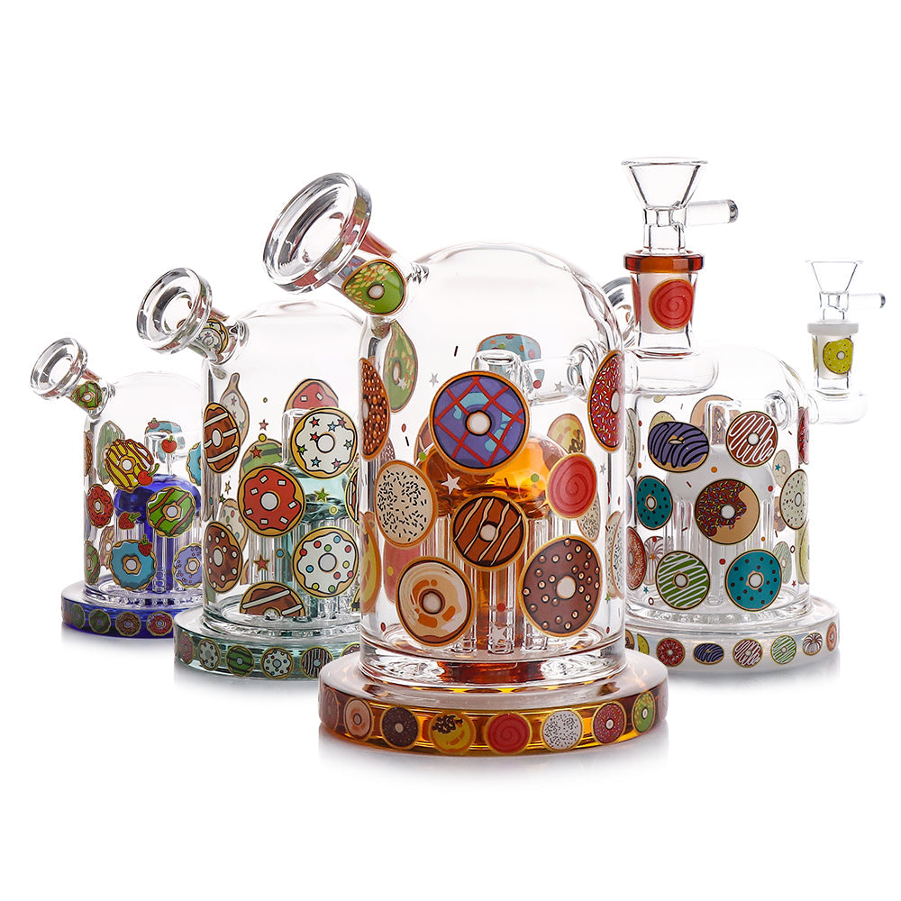 Donut Tree Perc Water Pipe with 14mm Bowl