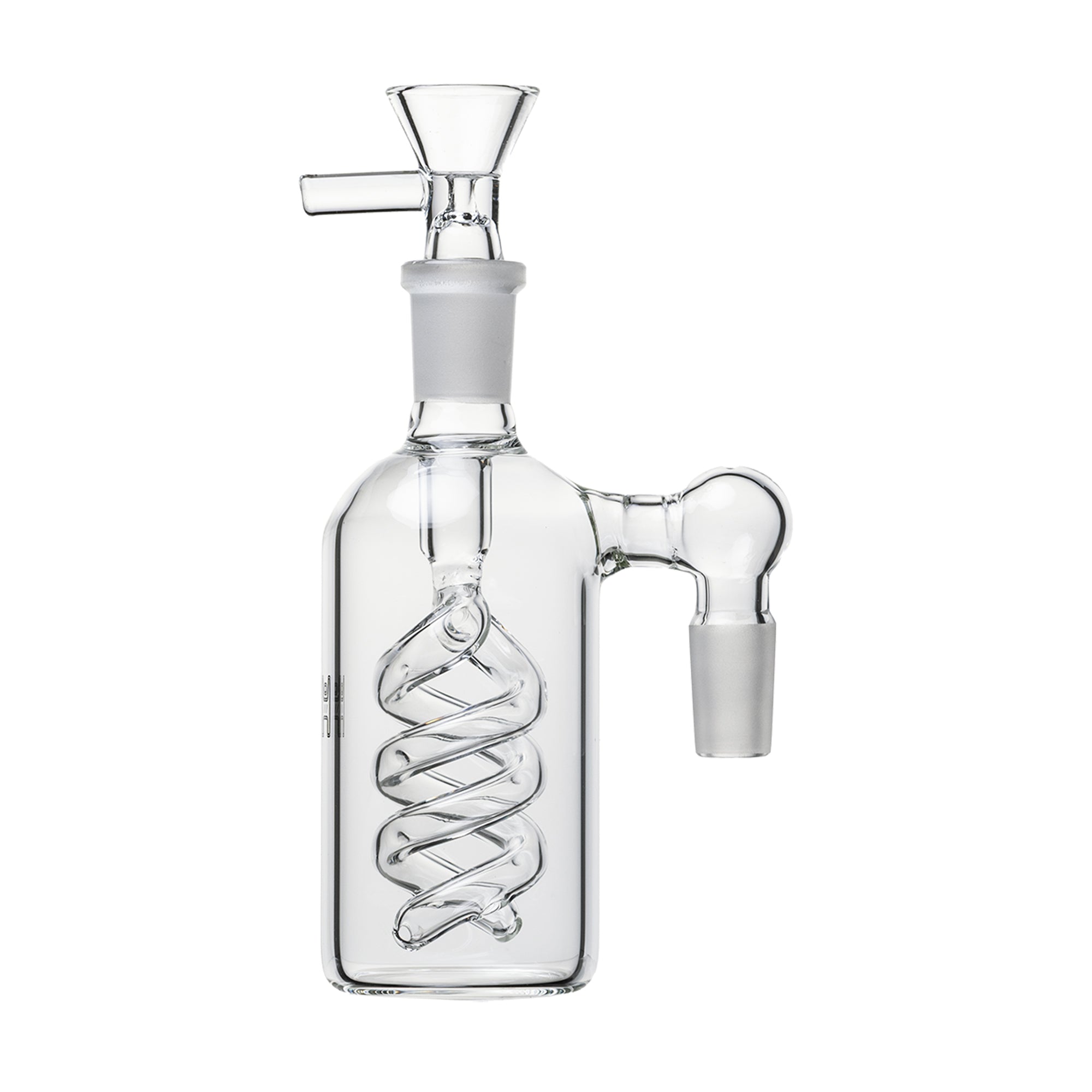 Human Grade Spiral Perc Ash Catcher with Flower Bowl