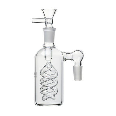 Human Grade Spiral Perc Ash Catcher with Flower Bowl