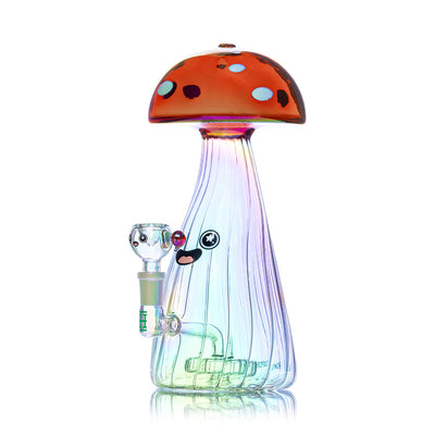 Trippy Shroom Iridescent Glass Water Pipe