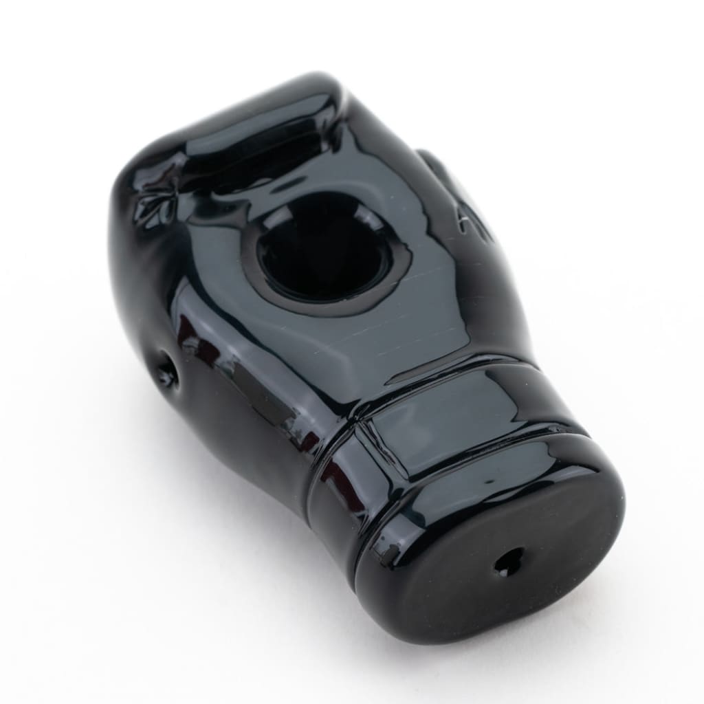 Tyson Boxing Glove Hand Pipe: Black Glossy Skull Ceramic Stylish Smoking Accessory
