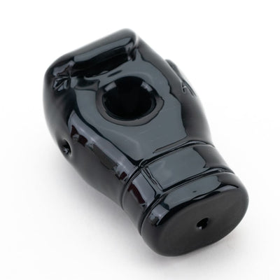 Tyson Boxing Glove Hand Pipe: Black Glossy Skull Ceramic Stylish Smoking Accessory