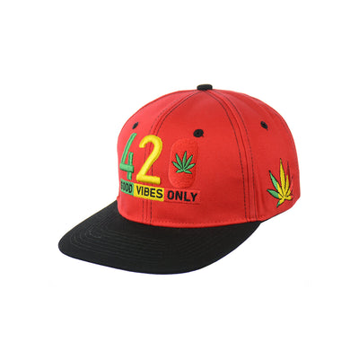 Good Vibes Embroidered Cotton Snapback Hat