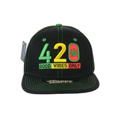 Good Vibes Embroidered Cotton Snapback Hat