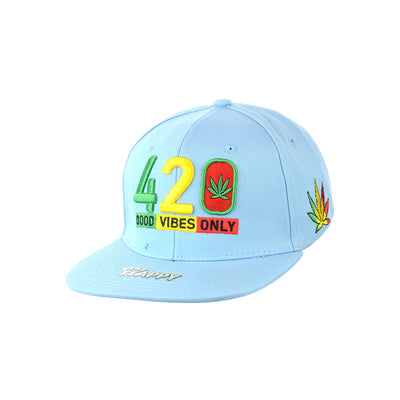 Good Vibes Embroidered Cotton Snapback Hat