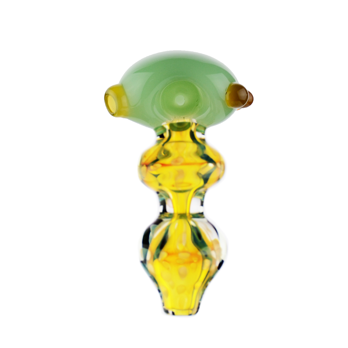 Silver Fumed Double Glass Hand Pipe with Slime Head