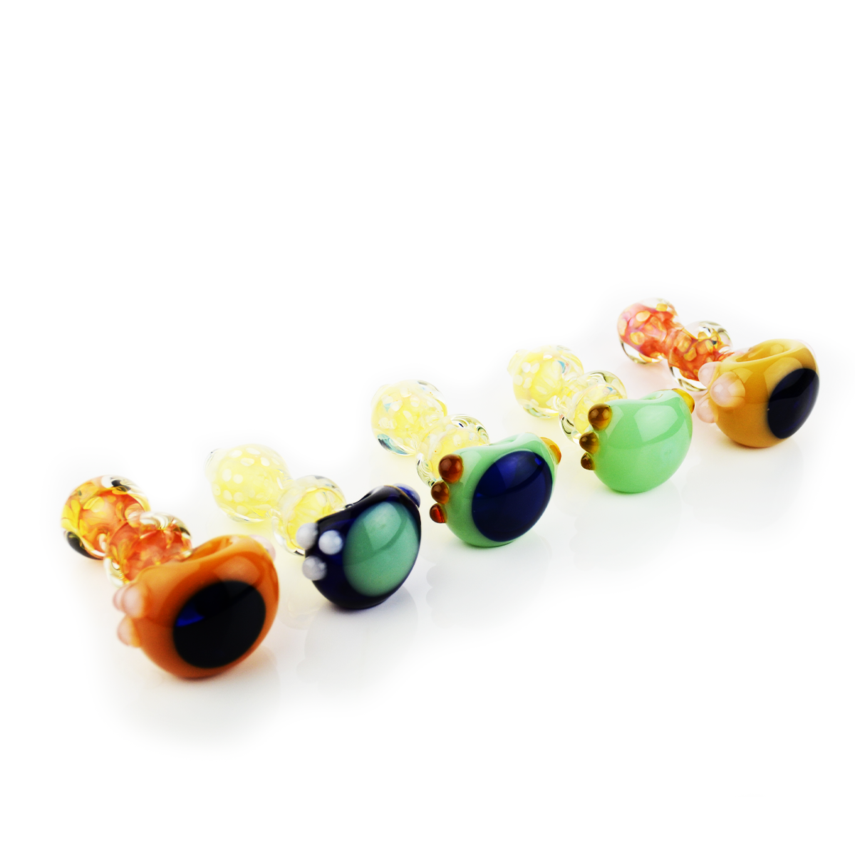 Silver Fumed Double Glass Hand Pipe with Slime Head