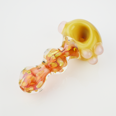 Silver Fumed Double Glass Hand Pipe with Slime Head