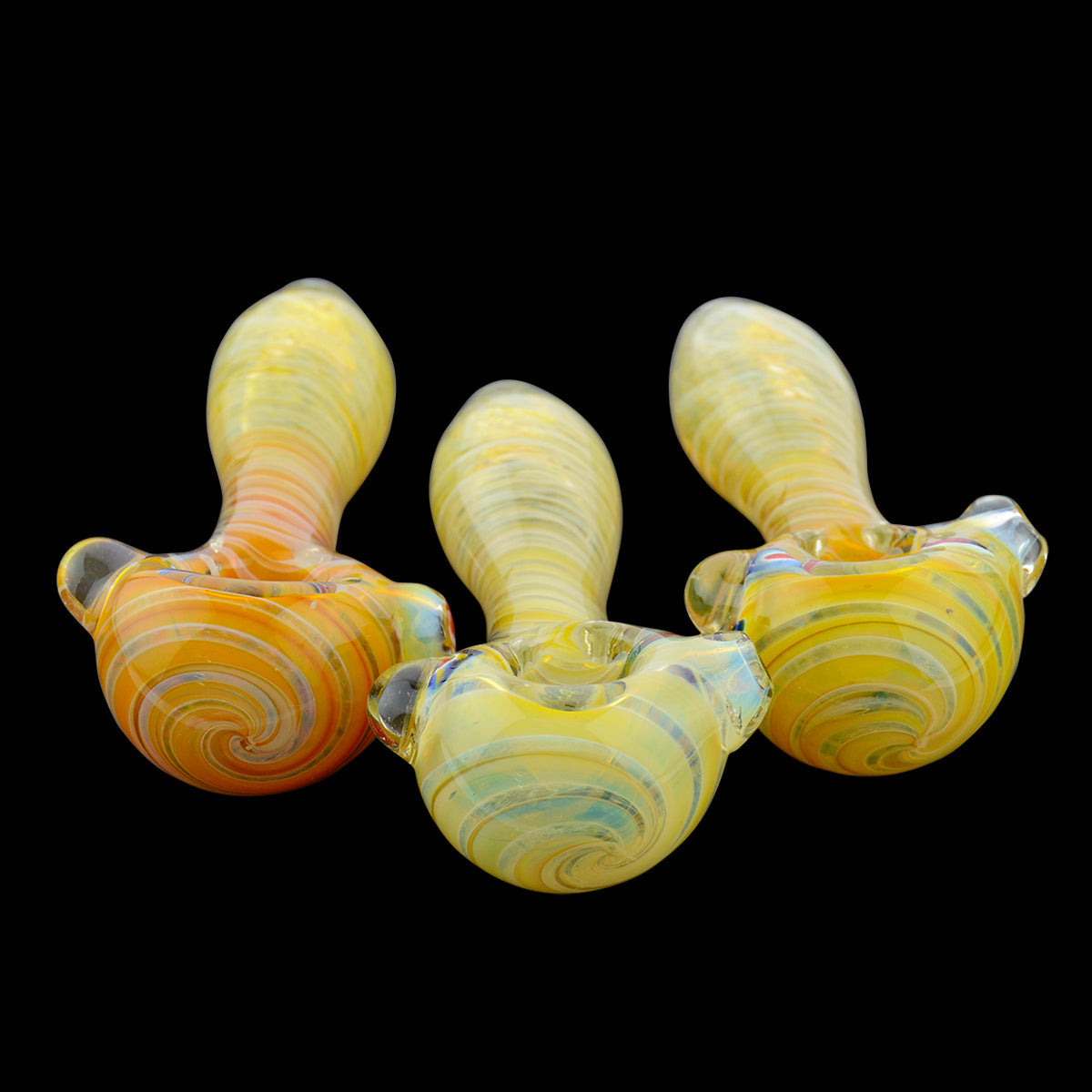 Twisted Fume Frit Double Glass Art Hand Pipe