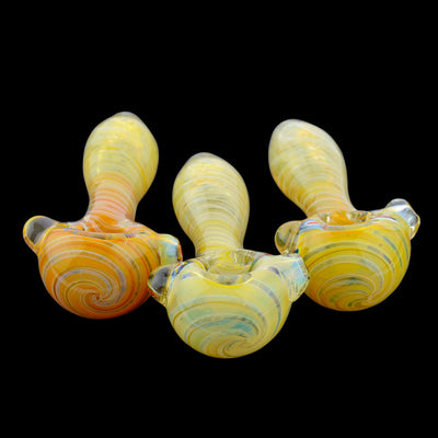 Twisted Fume Frit Double Glass Art Hand Pipe