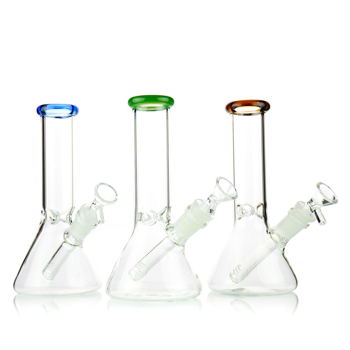 Premium 8" Clear Glass Beaker Water Pipe