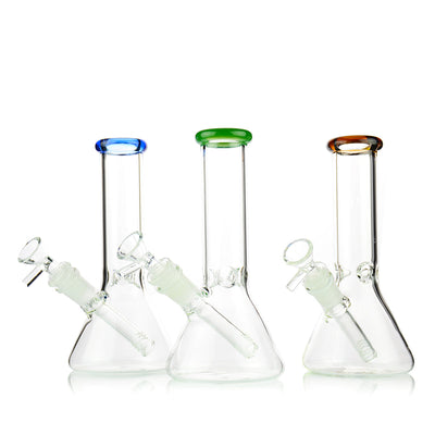 Premium 8" Clear Glass Beaker Water Pipe