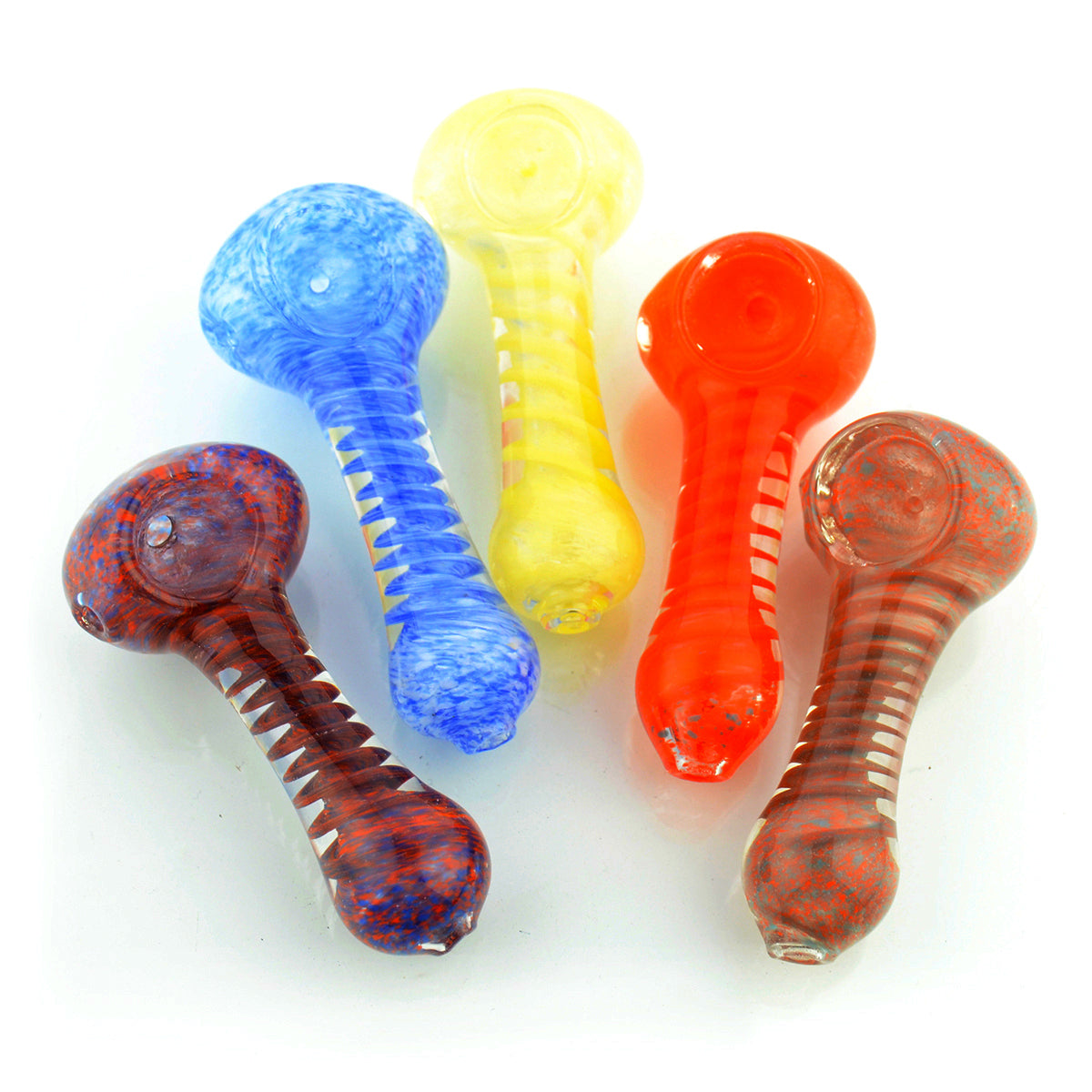 Compact Spiral Glass Dry Herb Pipe