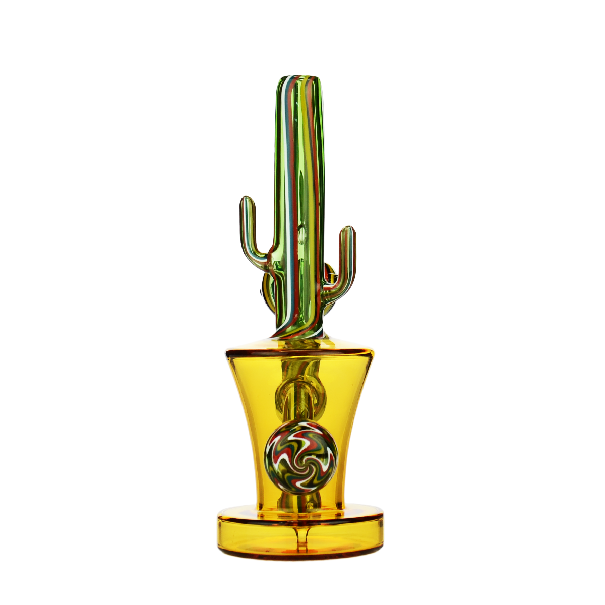 Desert Bloom Cactus Glass Water Pipe