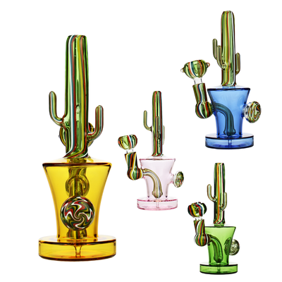 Desert Bloom Cactus Glass Water Pipe