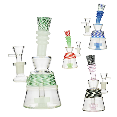 Distinctive 7-inch WigWag Water Pipe, 14mm Bowl