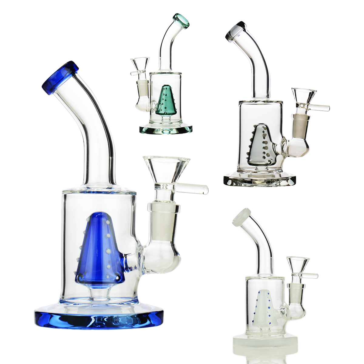Compact 6-Inch Water Pipe with Cone Shower Perc