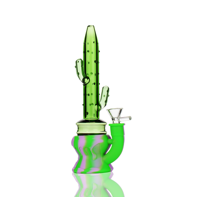 Cactus Silicone & Glass Water Pipe with 14mm Bowl