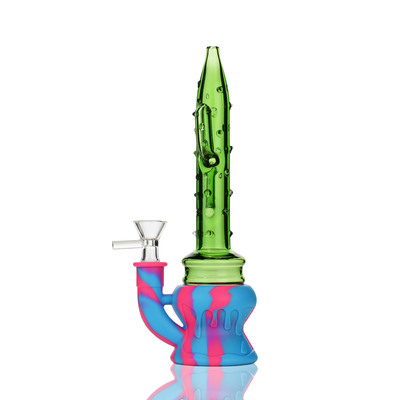 Cactus Silicone & Glass Water Pipe with 14mm Bowl
