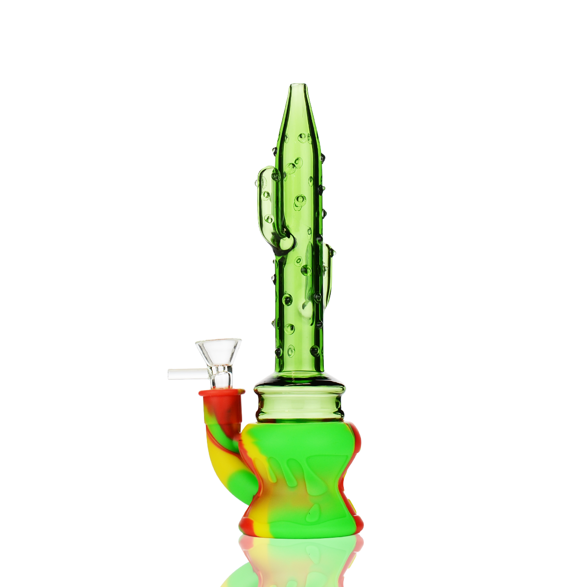 Cactus Silicone & Glass Water Pipe with 14mm Bowl