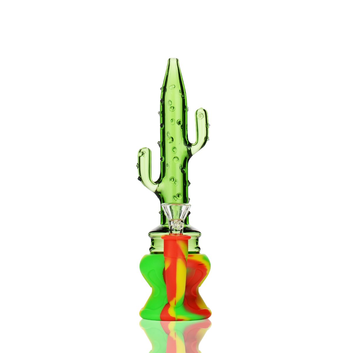 Cactus Silicone & Glass Water Pipe with 14mm Bowl
