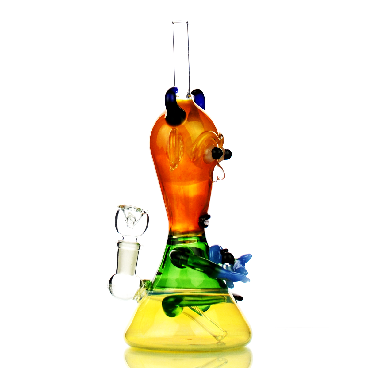Intricate Alien Head Glass Water Pipe