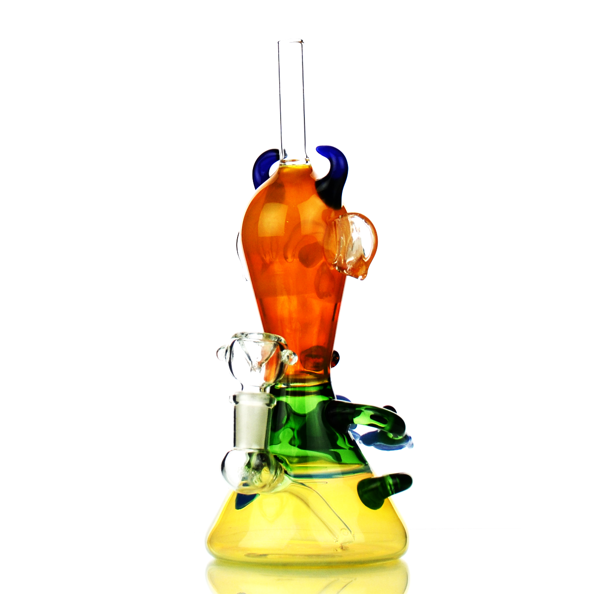 Intricate Alien Head Glass Water Pipe