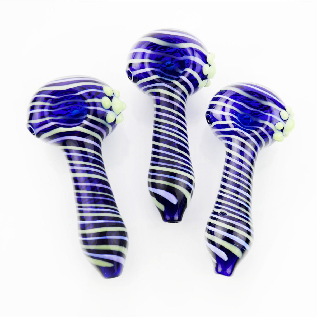 Artisan Blue Tube Hand Pipe with Spiral Design