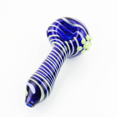 Artisan Blue Tube Hand Pipe with Spiral Design